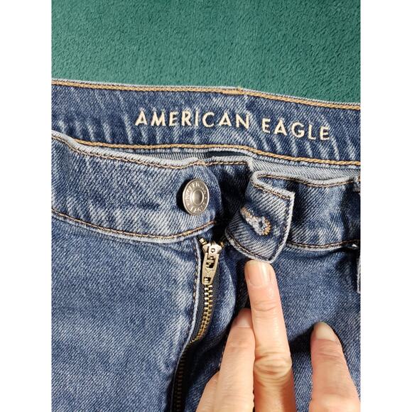 American Eagle Jeans Size 18 Womens Blue Stretch Pants Wide Leg Baggy Stove Pipe - Picture 6 of 14